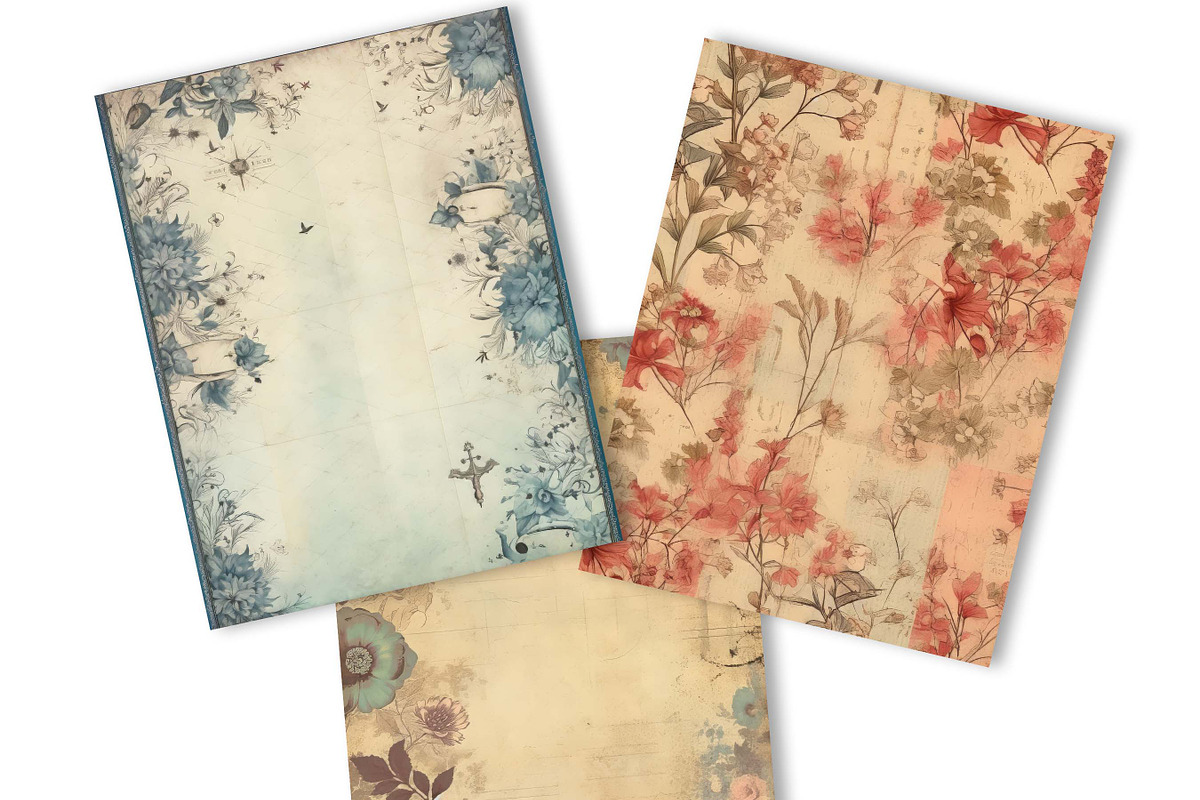 Decorative Junk Journal Paper Pack, a Background Graphic by BusyDaydesign
