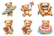 Summer Teddy Bear Clipart, a Seasonal Illustration by DreamArtGraphic (Thumbnail 3 of 4)