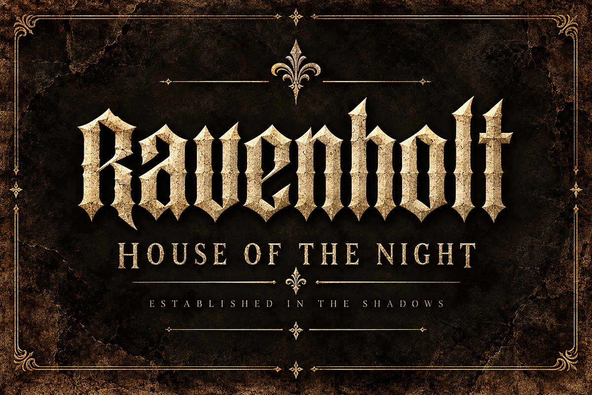 Ravenholt – Blackletter Typeface, a Blackletter Font by Wow Magic (Photo 3 of 4)