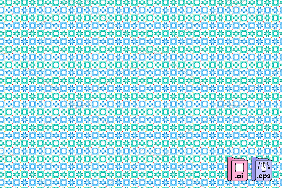 Bright Geometric Tile Pattern, a Pattern Graphic by MISS CHATZ (Photo 2 of 3)