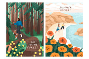 People in nature summer cards set, a Person Illustration by Good Studio (Thumbnail 3 of 7)