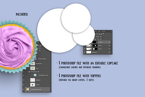 Cupcake Topper Mockup. Top View.