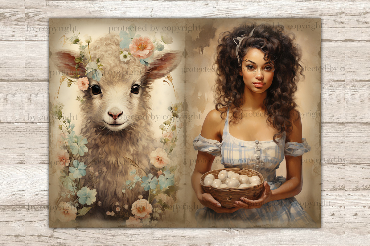 Victorian Easter Junk Journal Kit, a Seasonal Illustration by GlamArtZhanna (Photo 10 of 10)