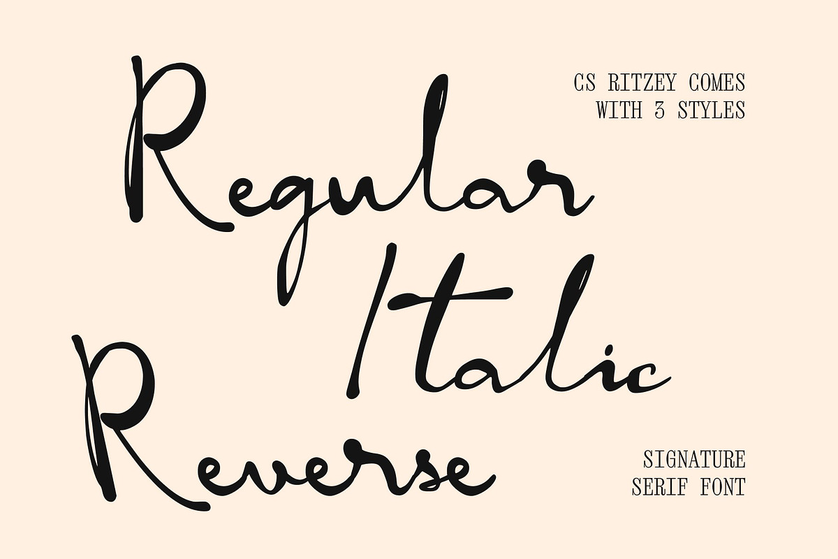 CS Ritzey - Signature Script Font, a Script Font by Craft Supply Co. (Photo 4 of 8)