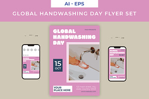 Handwashing Day Flyer Set, a Flyer Template by Lakhan1998