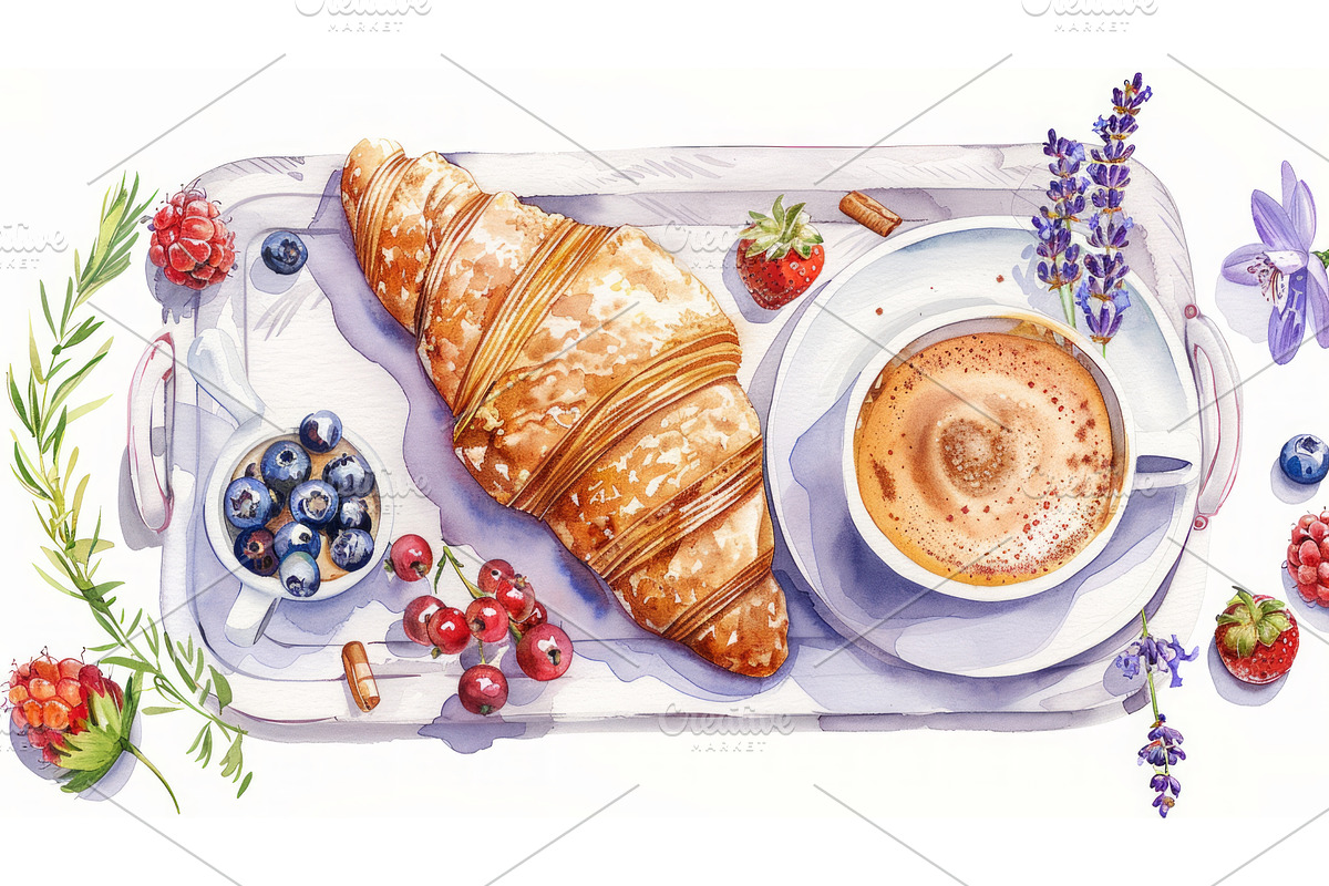 Watercolor hand drawn illustration, a Food Illustration by Neirfy