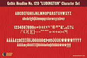 Ludington Vintage Letterpress Font, a Sans Serif Font by Paper Moon Graphic Supply (Thumbnail 3 of 9)
