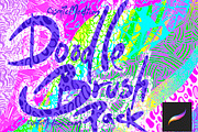 Procreate Doodle Brush Pack, a Brush Add-On by CosmicMedium (Thumbnail 1 of 3)