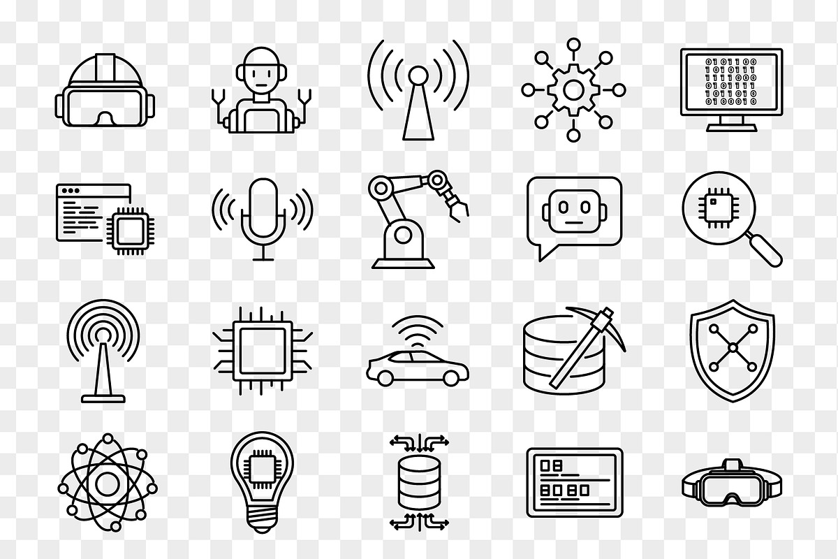 AI Future Technology Icon Set, an Outline Icon by Unique Design Team (Photo 2 of 3)