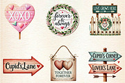 Valentines Day Wooden Sign Clipart, a Seasonal Illustration by DreamArtGraphic (Thumbnail 4 of 5)