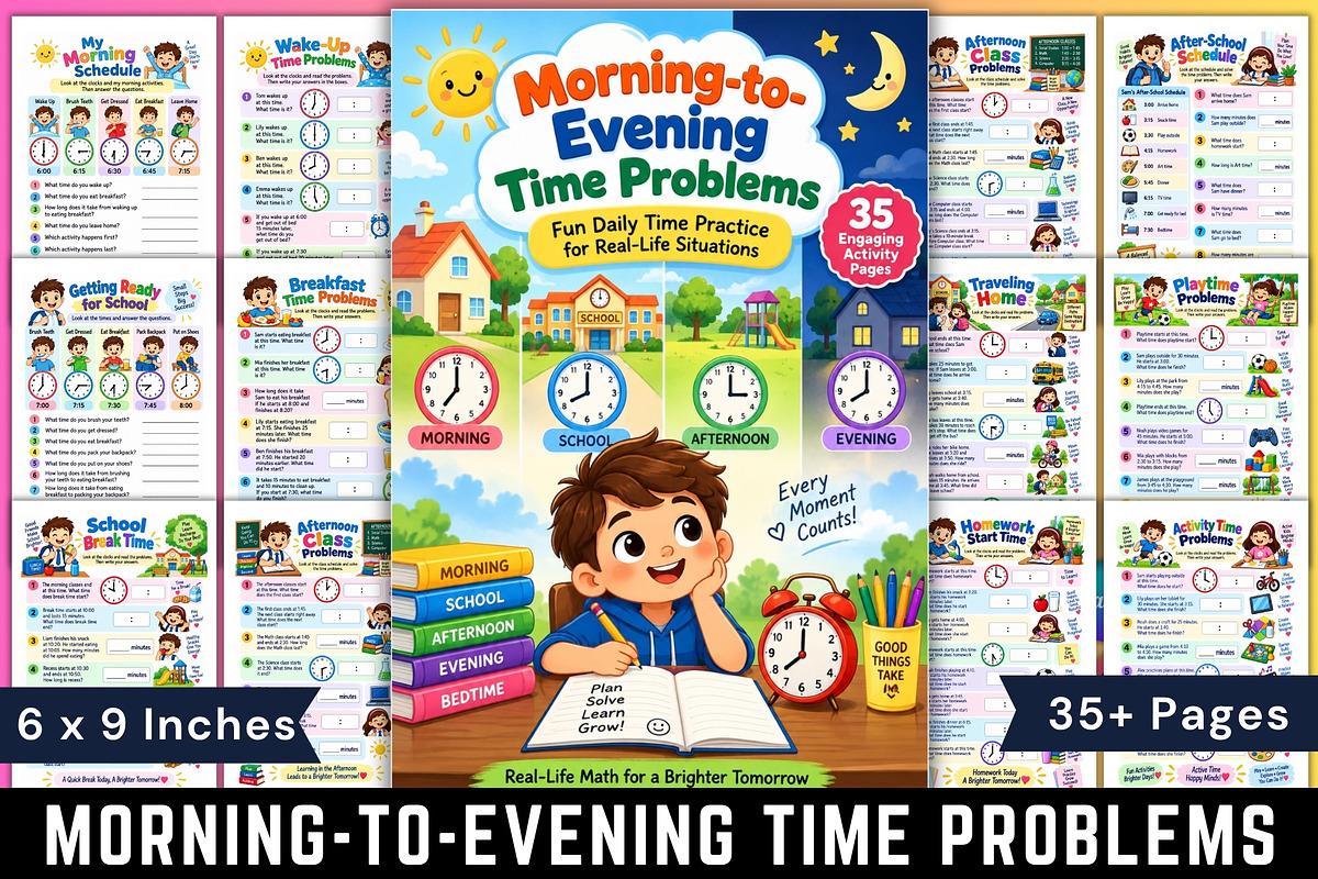 Morning-to-Evening Time Problems, a Stationery Template by Designmela01 (Photo 1 of 6)