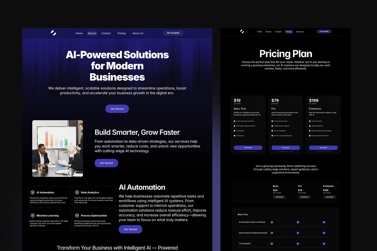 Ai Business Solutions figma template, a Landing Page Template by Pixel Blend (Photo 4 of 5)