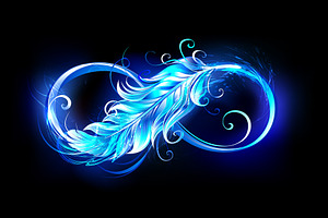 Fiery Symbol of Infinity with Feathe, an Illustration by blackmoon9