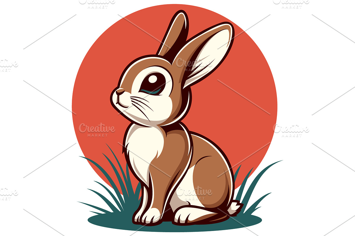 Cute Bunny Vector Illustration, an Animal Illustration by Ghagra (Photo 2 of 3)