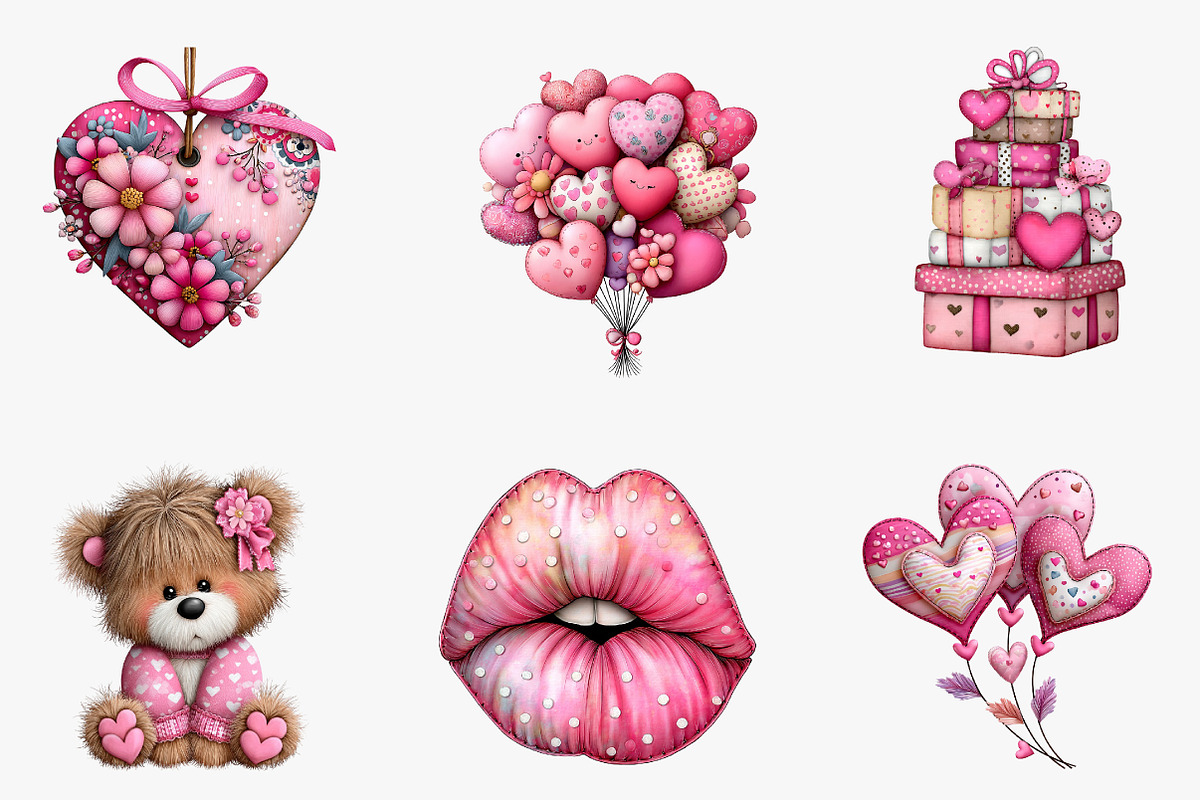 Watercolor Valentine's Day Clipart, an Illustration by CreationArt (Photo 5 of 6)