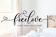 Freelove // Lovely Script Font, a Script Font by Nissa Studio (Thumbnail 1 of 12)