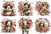 Whimsical Spring Bee Clipart PNG, an Illustration by Craft Nest (Thumbnail 5 of 11)
