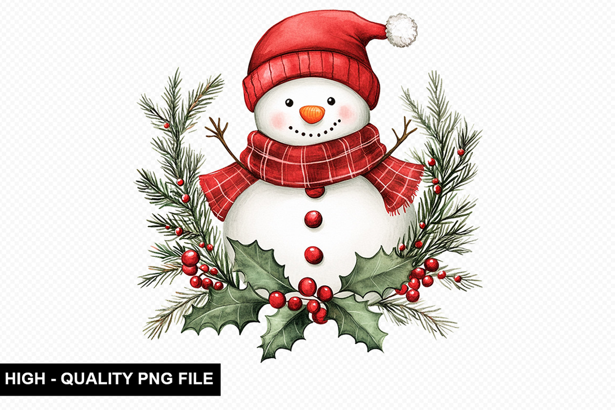 Christmas Snowman Clipart Bundle, an Illustration by crative8112 (Photo 8 of 9)