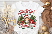 Just a Girl Who Loves Christmas PNG, a Seasonal Illustration by DreamPrint404 (Thumbnail 3 of 6)