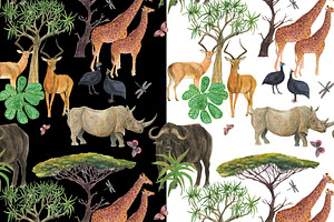 Safari Park - Watercolor Patterns