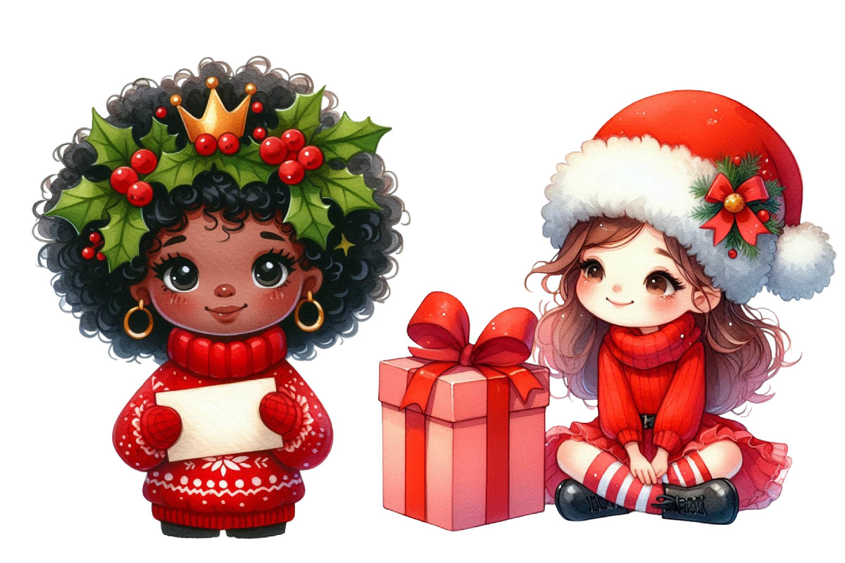 Christmas  Girl Clipart, an Illustration by Designworld (Photo 2 of 6)