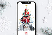 Christmas Tree Card & Social Media, a Design Template by McLittle Stock (Thumbnail 3 of 3)