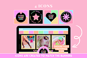 Pastel Neon Social Media Banners, a Social Media Template by SunshineStudioBoutique (Thumbnail 7 of 8)