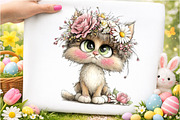 Whimsical Adorable Spring Cats Clipa, an Illustration by GatewayDesign (Thumbnail 5 of 5)