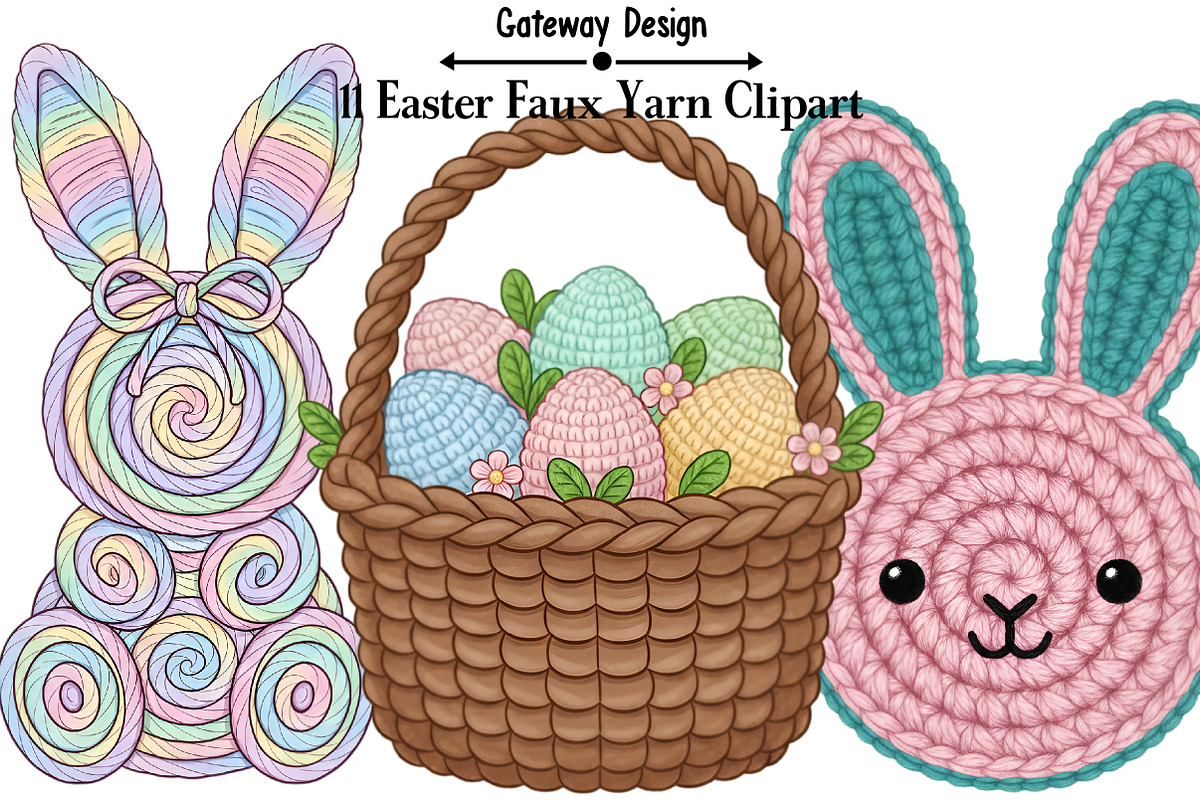 Easter Faux Yarn Clipart, an Illustration by GatewayDesign (Photo 1 of 6)
