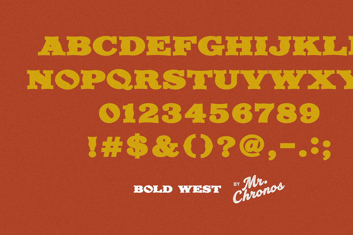 BOLD WEST - DISPLAY FONT, a Slab Serif Font by Mr. Chronos (Photo 4 of 4)