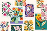 Abstract Flower Prints Set, a Wallpaper Graphic by Helospace (Thumbnail 8 of 10)