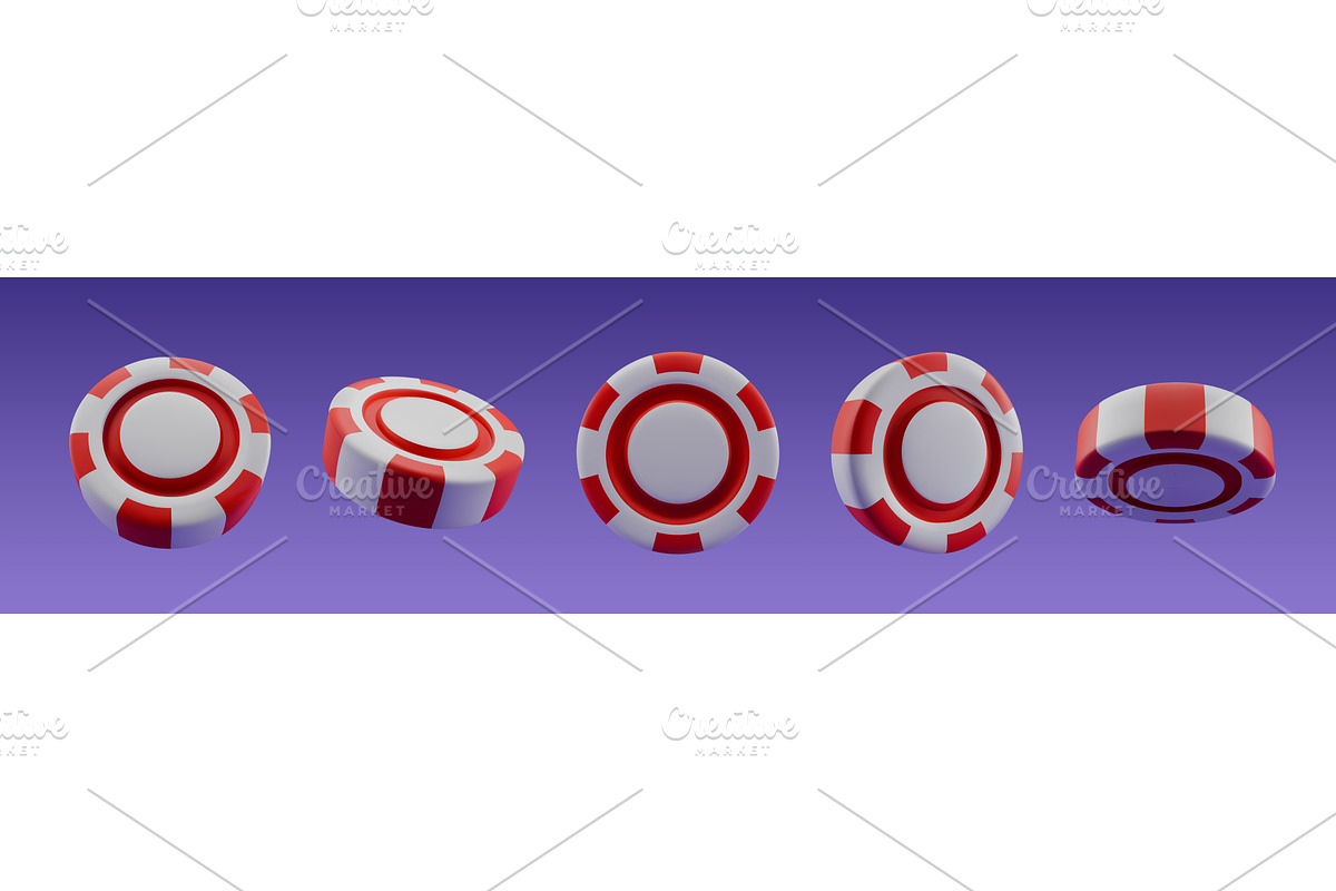 Red and white casino chips floating, a Sport Illustration by art PVP - market