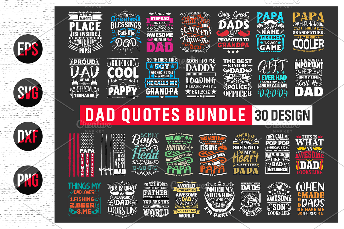 Fathers day t shirt design bundle, a Graphic by Uniquesvg99 (Photo 1 of 31)