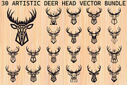Artistic Geometric Deer Head Bundle, an Illustration by yasushie (Thumbnail 1 of 31)