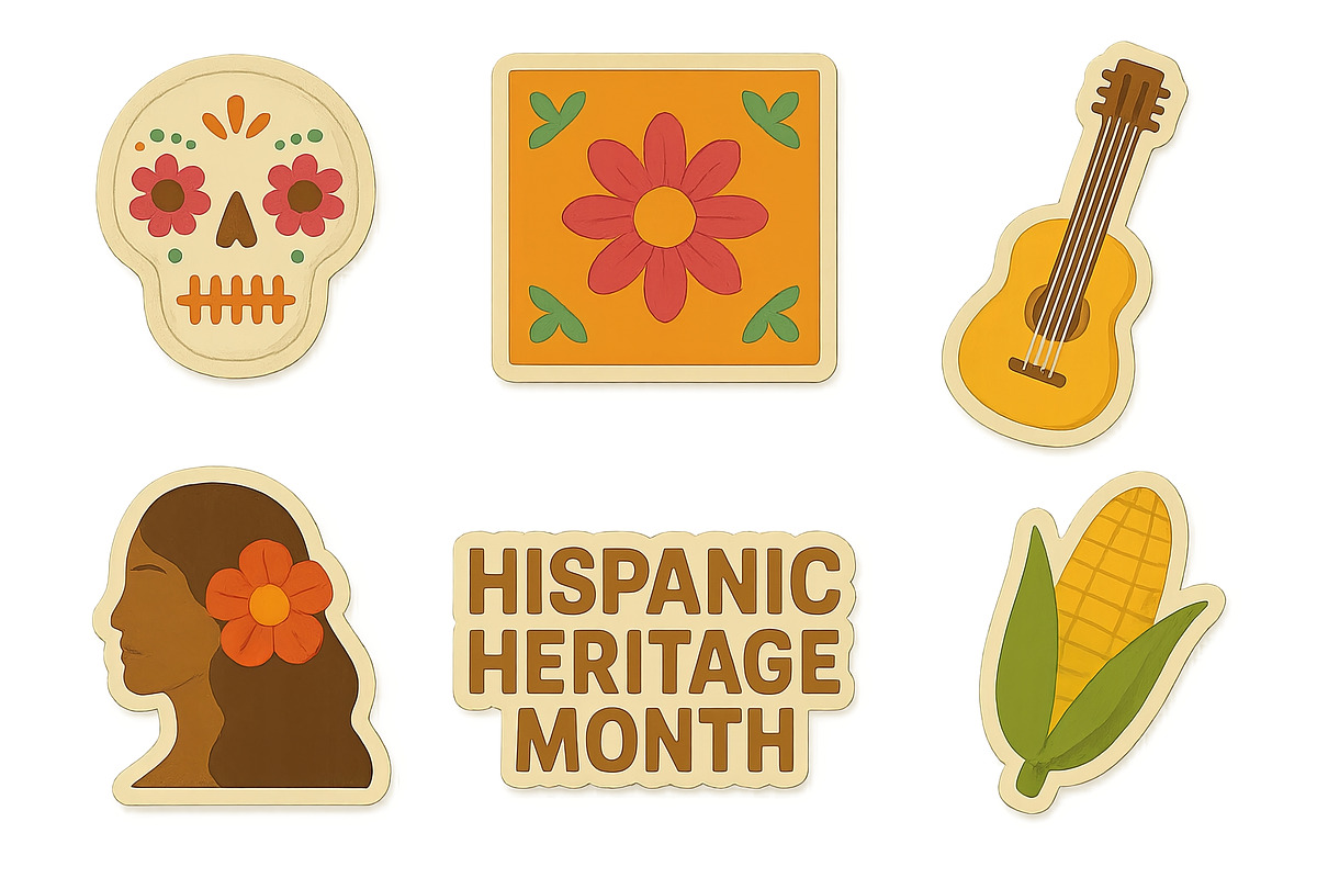Hispanic heritage month icon set wit, an Illustration by Dvoevnore photos