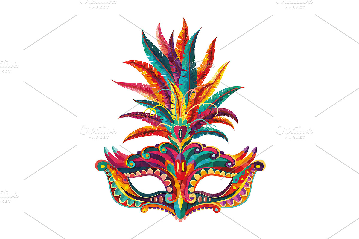 Carnival Masks vector set, a Decorative Illustration by LisaKolbasa (Photo 15 of 15)