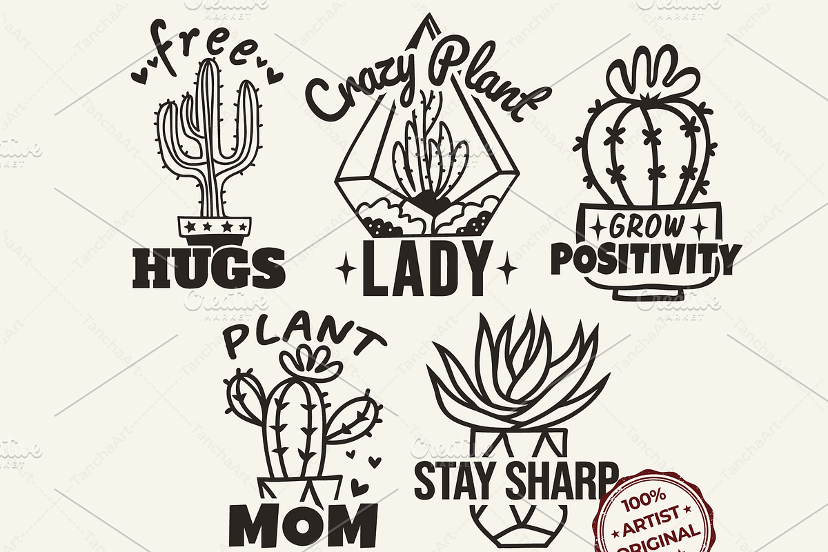 Cactus SVG Bundle Plant Mom Shirt, an Object Graphic by TanchaArt (Photo 1 of 12)