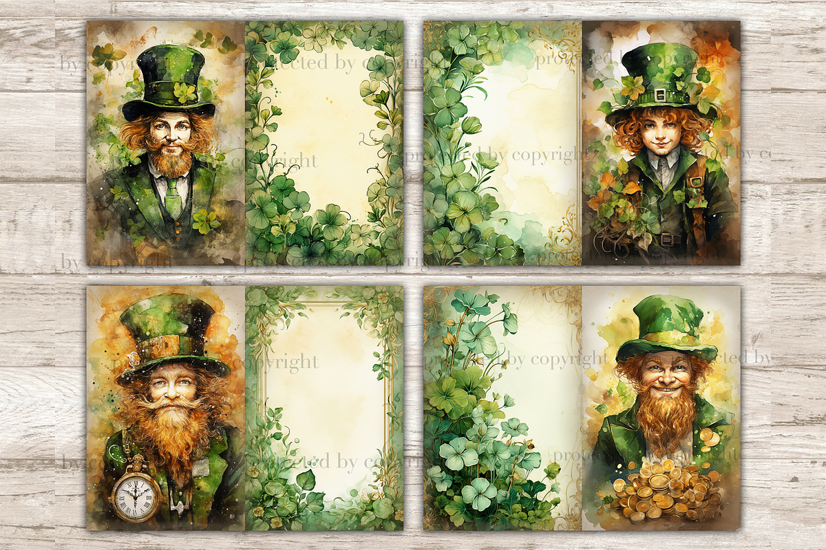 St. Patrick's Day Junk Journal Pages, a Seasonal Illustration by GlamArtZhanna (Photo 2 of 10)