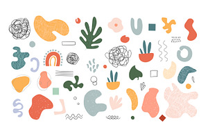 Big set of various colorful shapes