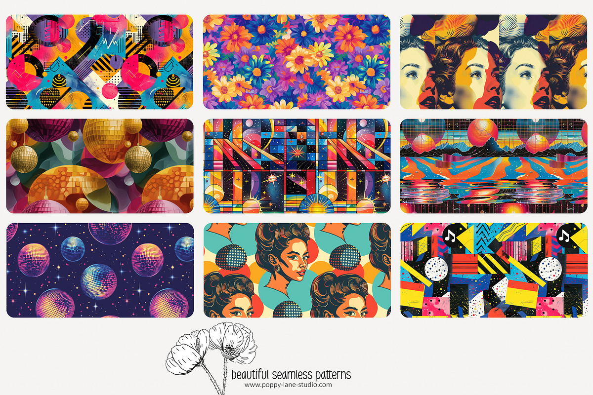 70 retro music seamless pattern, a Pattern Graphic by Poppy Lane Studio (Photo 9 of 10)