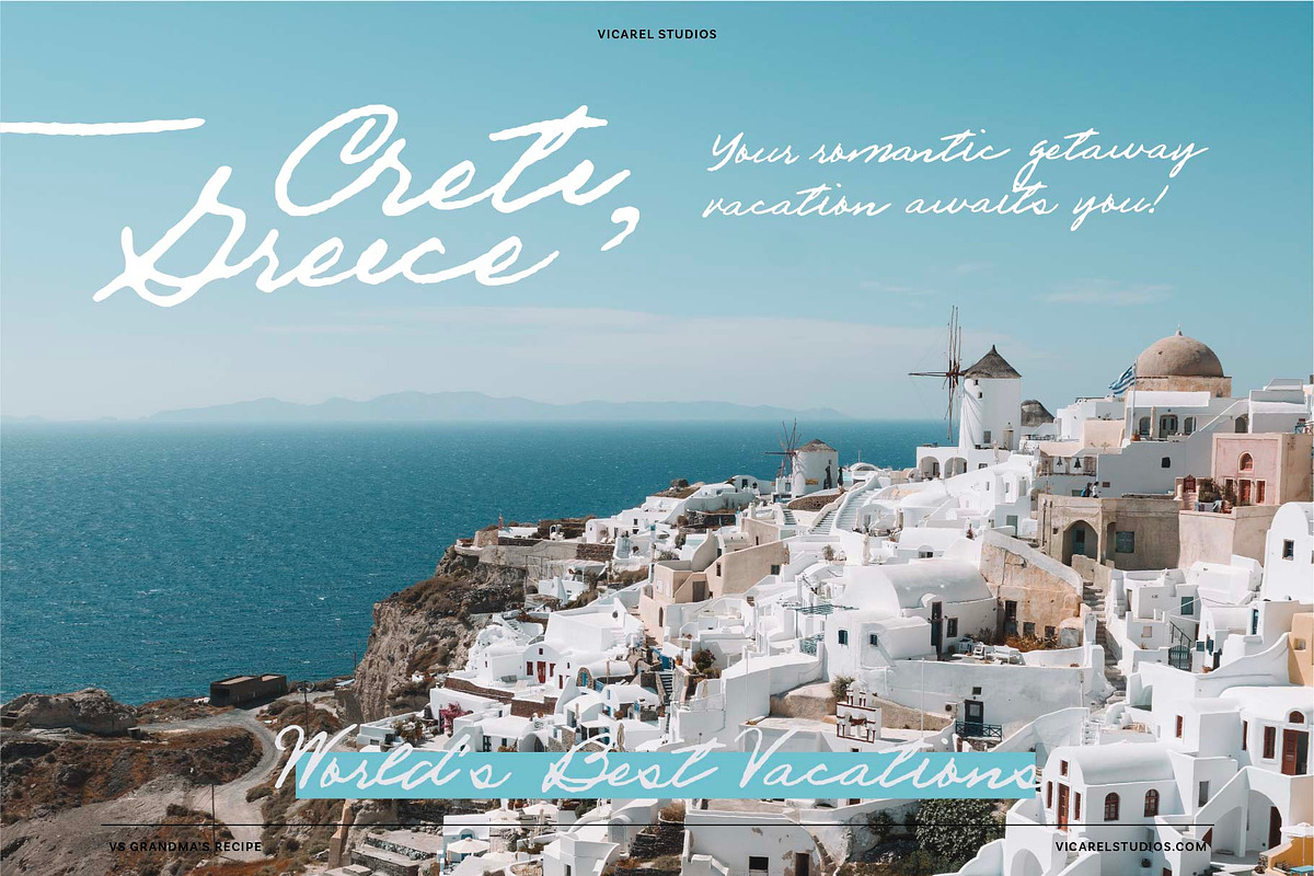 VS Grandma's Recipe Handwritten Font, a Script Font by Vicarel Studios (Photo 4 of 16)