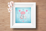 Romantic set with cats and flowers, a Texture Illustration by MalniArt (Thumbnail 8 of 9)