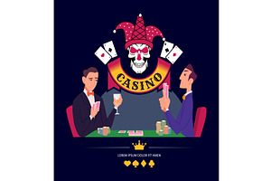 Casino poster. cards gambling, a Sport Illustration by Onyx