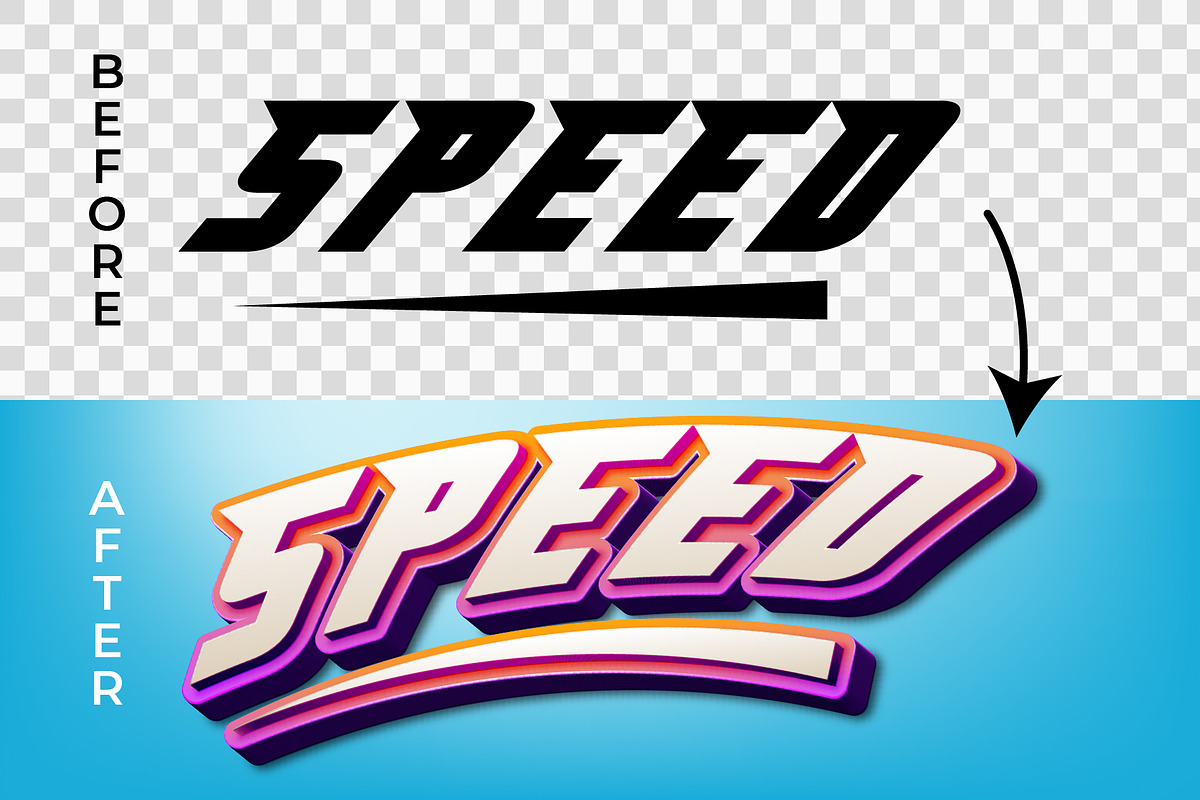 Speed 3D Text Effect Style, a Layer Style Add-On by Mockmenot (Photo 2 of 2)