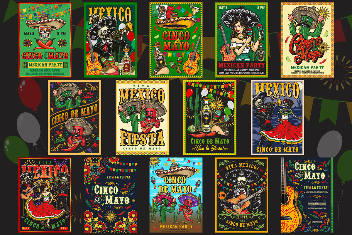 28 Cinco de Mayo posters, a Brochure Template by DGIM studio (Photo 2 of 5)