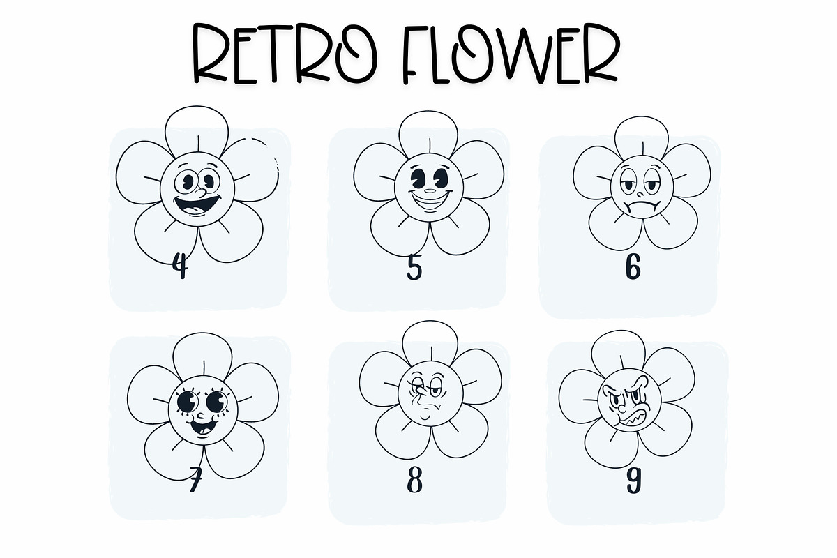 Retro Flower | Symbols Fonts, a Symbol Font by Sirinart (Photo 7 of 12)