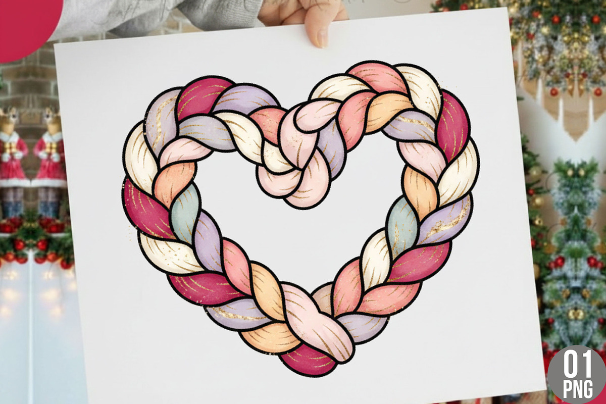 Loved Heart Faux Yarn Valentine PNG, an Illustration by Designking (Photo 1 of 6)