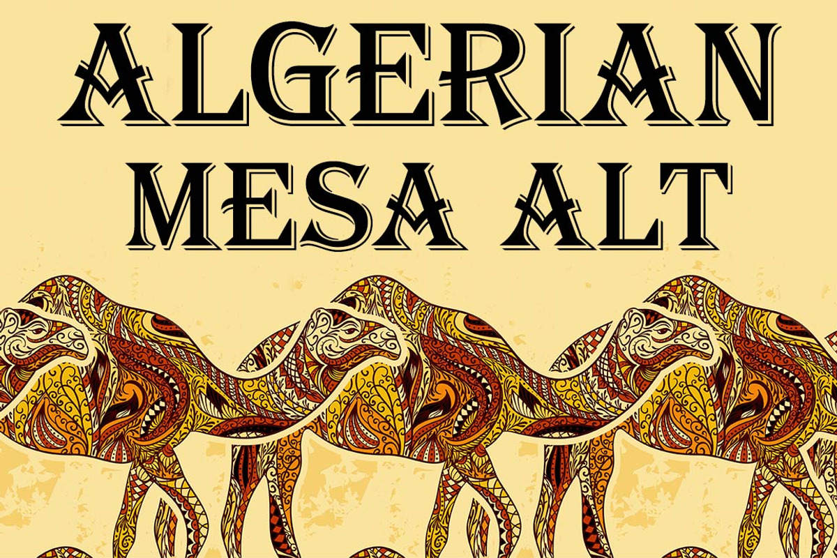 Algerian Mesa Alt Set, a Font by FontMesa (Photo 1 of 4)