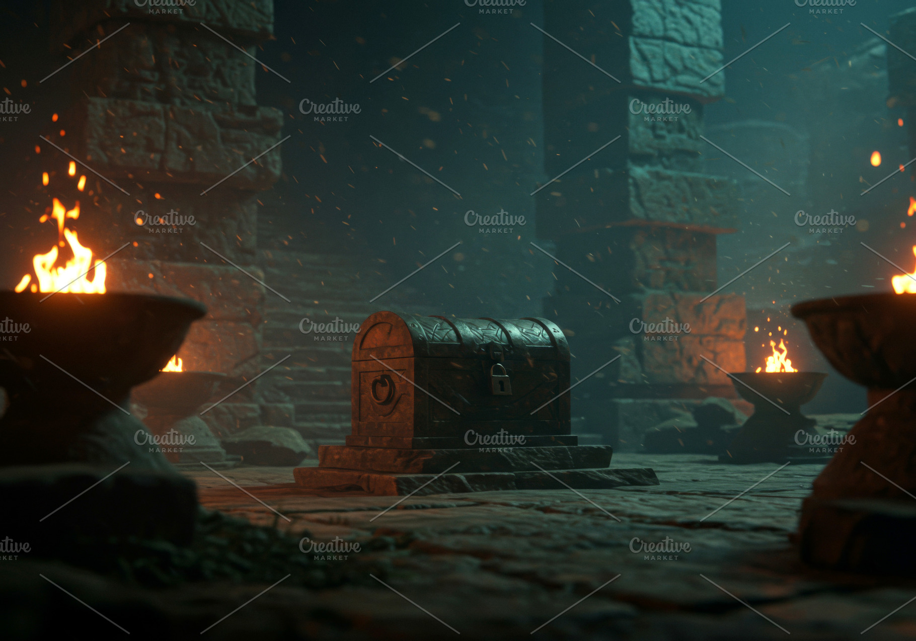 Mysterious locked chest, a Background Photo by professorinc