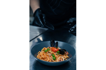 Chef Seafood Pasta with mussels with, a Food & Drink Photo by Jan Jack Russo Media